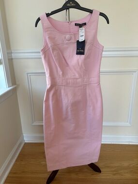 Brooks Brothers Pink Sleeveless Midi Sheath Dress